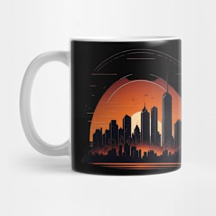 sunset in the city Mug